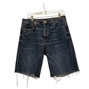 American Eagle Blue Denim Stretch Low Rise Straight Bermuda Jean Shorts Size 10
